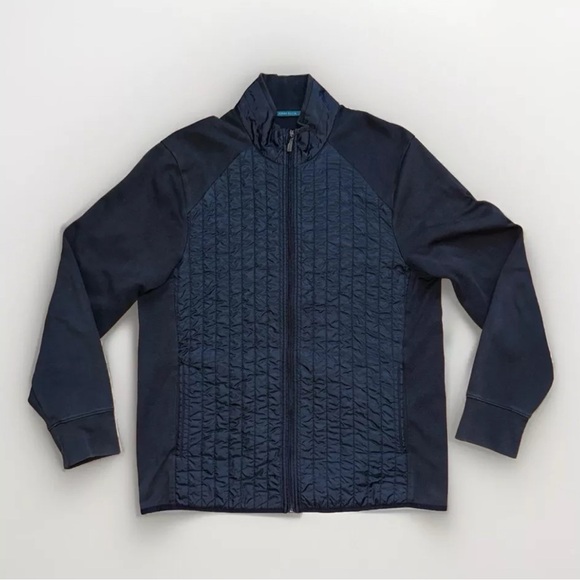 Perry Ellis Men’s Size L Full Zip Pocketed Quilted Black Used Jacket - Picture 1 of 9